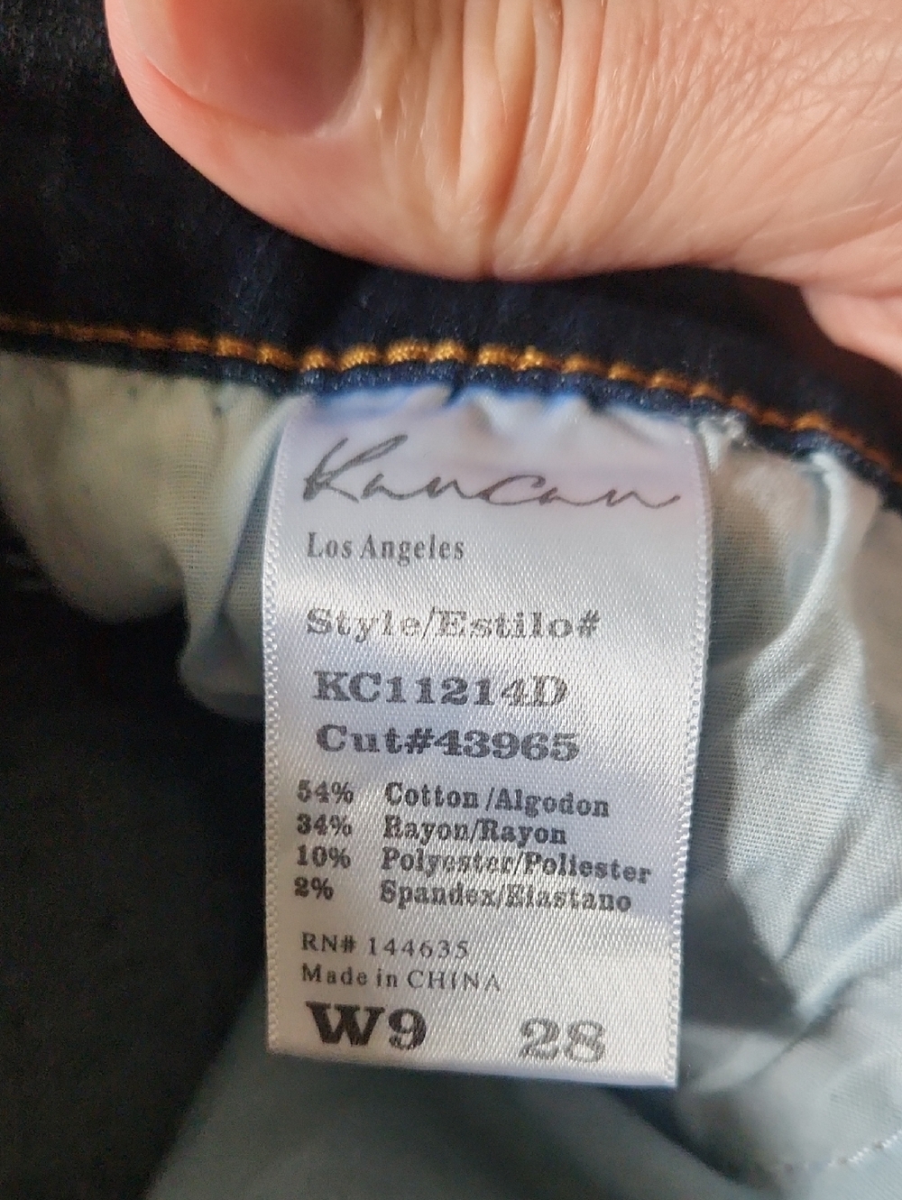KanCan Dark Indigo Jeans with Gold Stitching